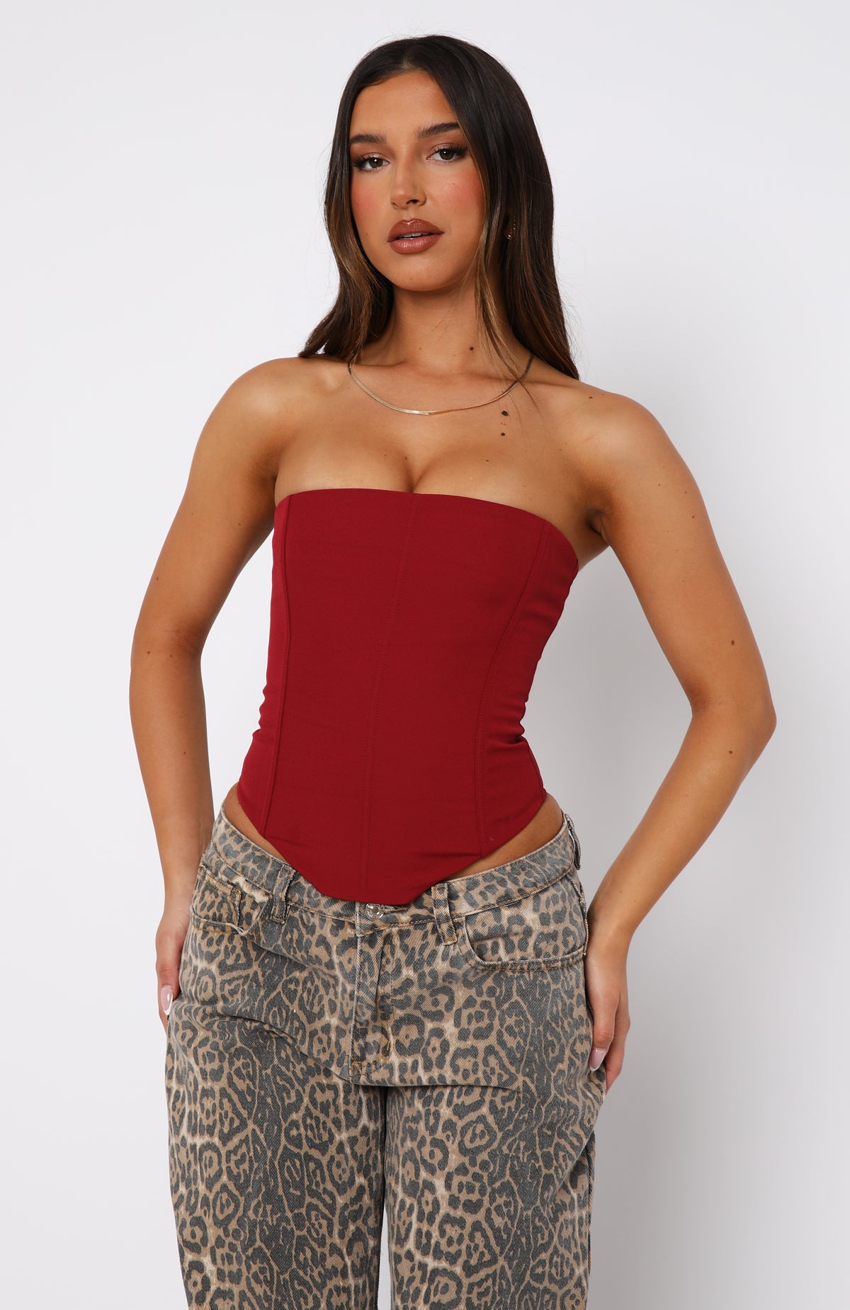 Let It Go Strapless Bustier Wine - Image 2