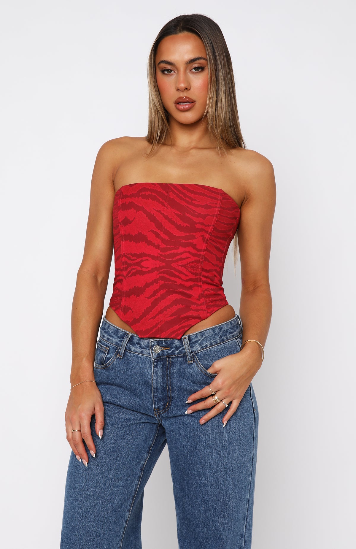 Let It Go Strapless Bustier Rouge Zebra - Image 4