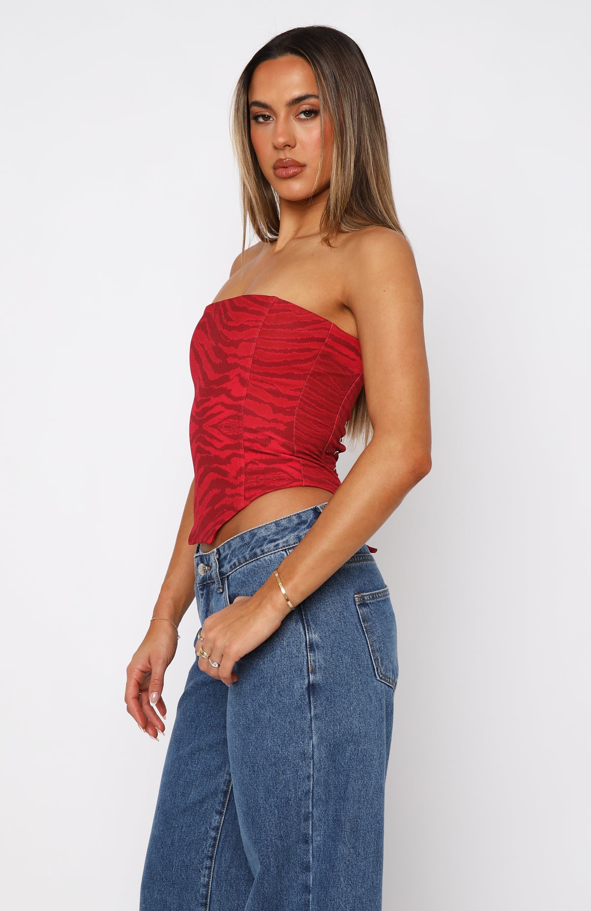Let It Go Strapless Bustier Rouge Zebra - Image 3