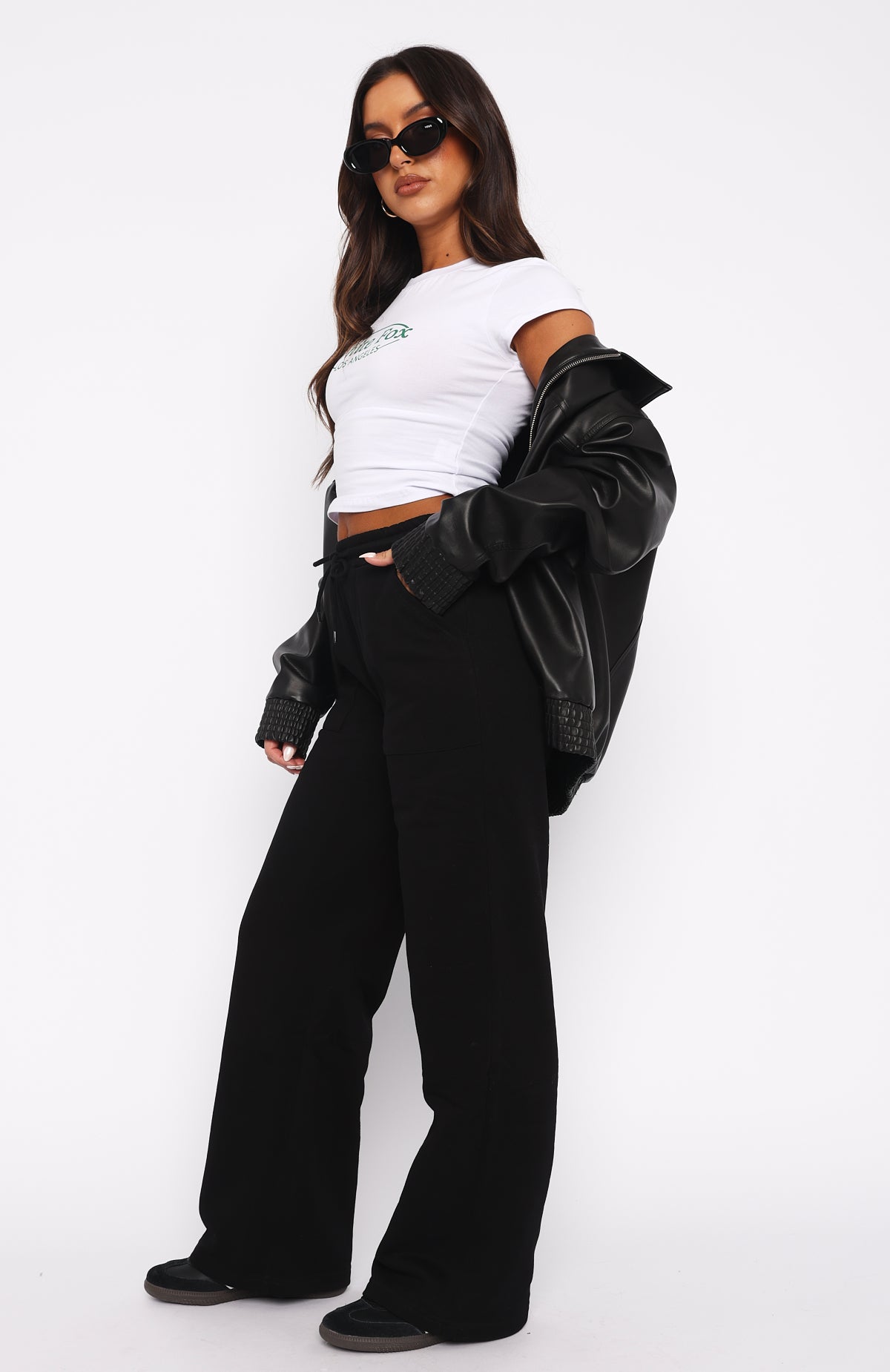 You'd Love It Here Wide Leg Sweatpants Black - Image 3
