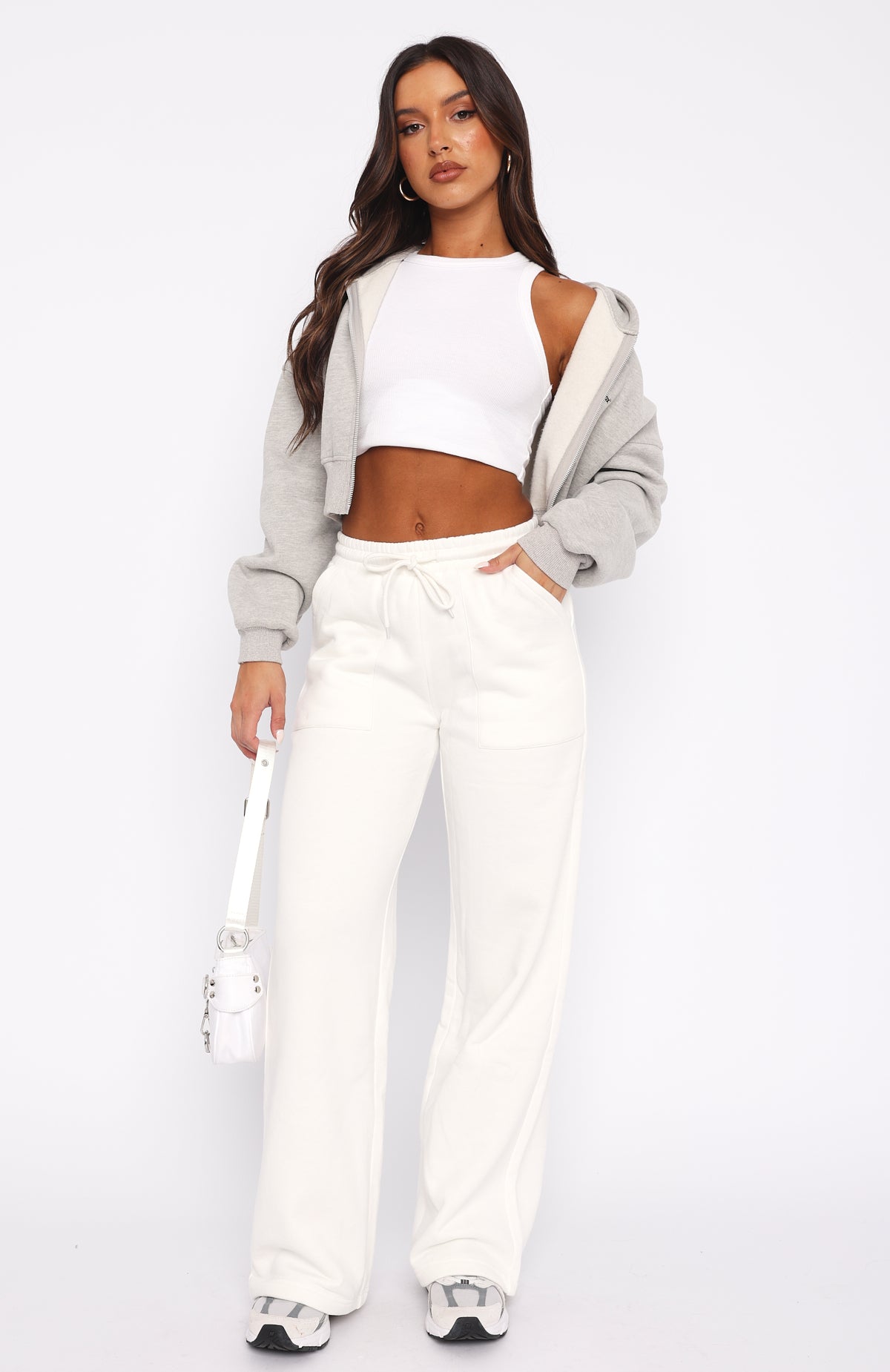 You'd Love It Here Wide Leg Sweatpants White - Image 2