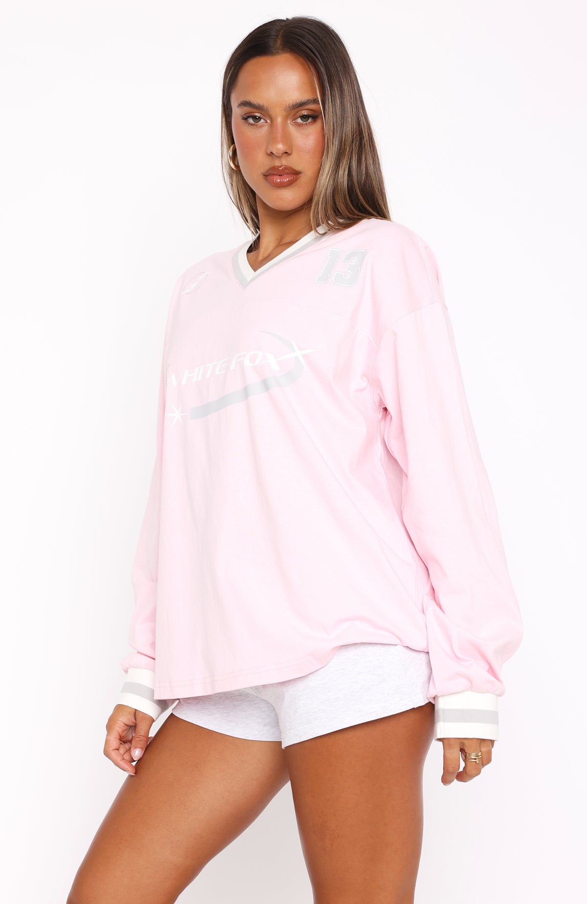 Let's Just Be Friends Long Sleeve Oversized Jersey Pink - Image 3