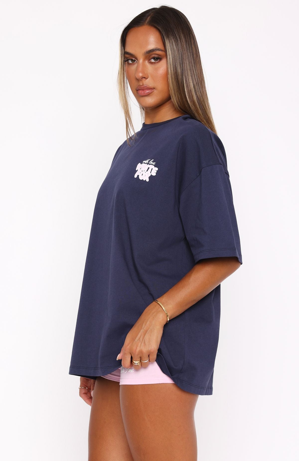 With Love Always Oversized Tee Navy - Image 3