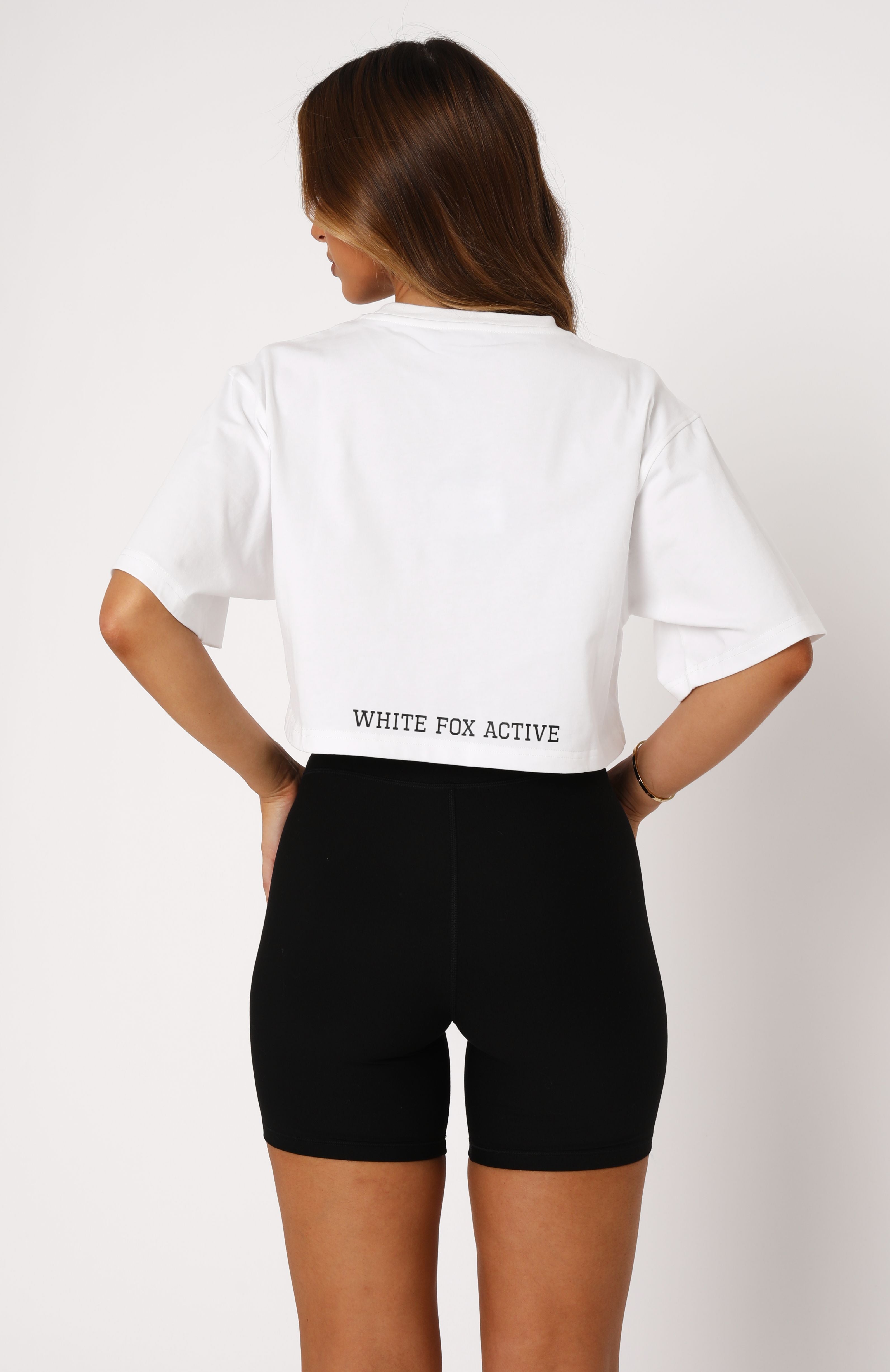 Home Stretch Oversized Cropped Tee White - Image 4