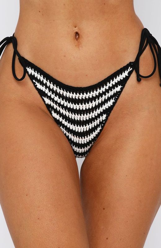 Cottesloe Crochet Bottoms Black/ Cream Stripe - Image 2