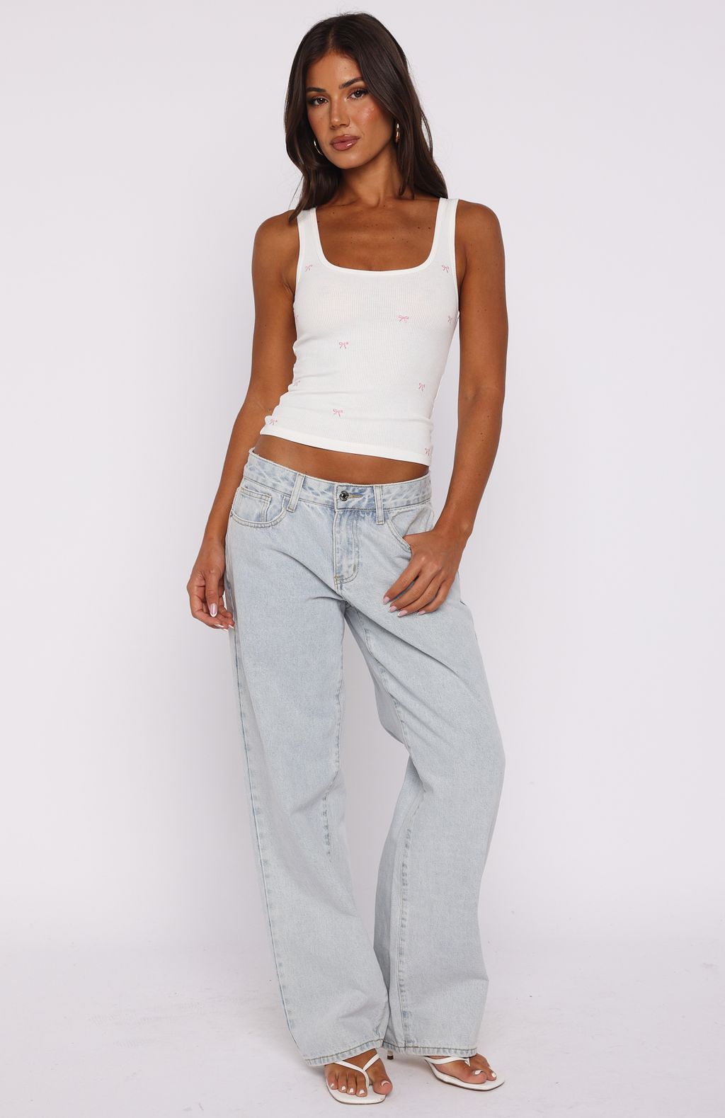 Perfectly Tied Ribbed Tank White - Image 5