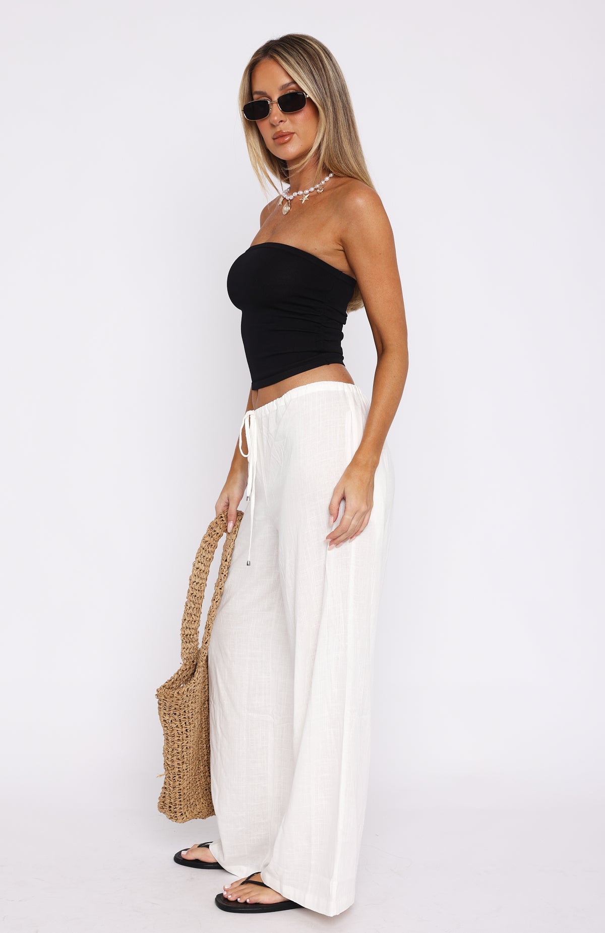 Burning Love Linen Pants White - Image 3