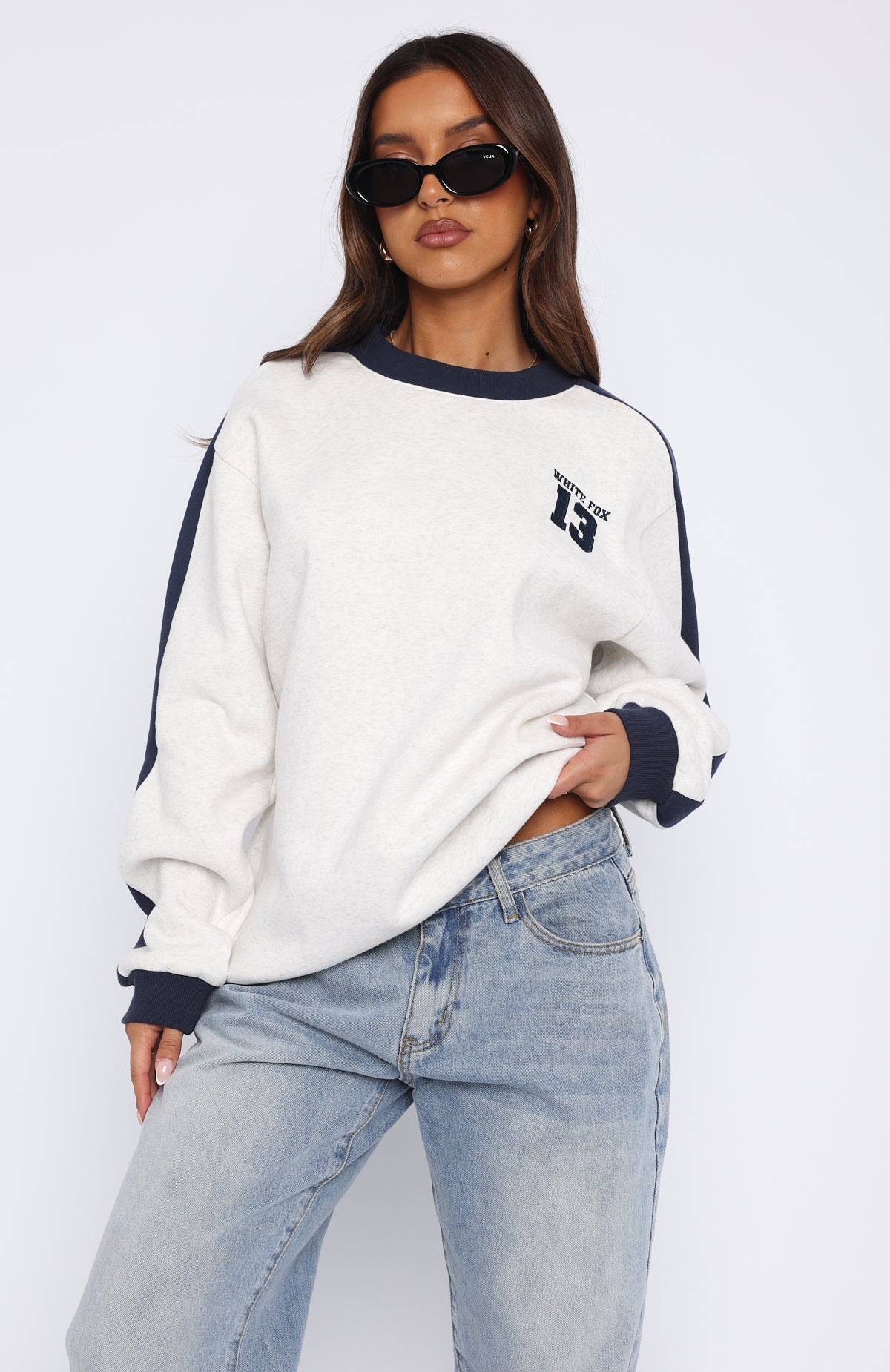Play For It Oversized Sweater Grey Marle - Image 2