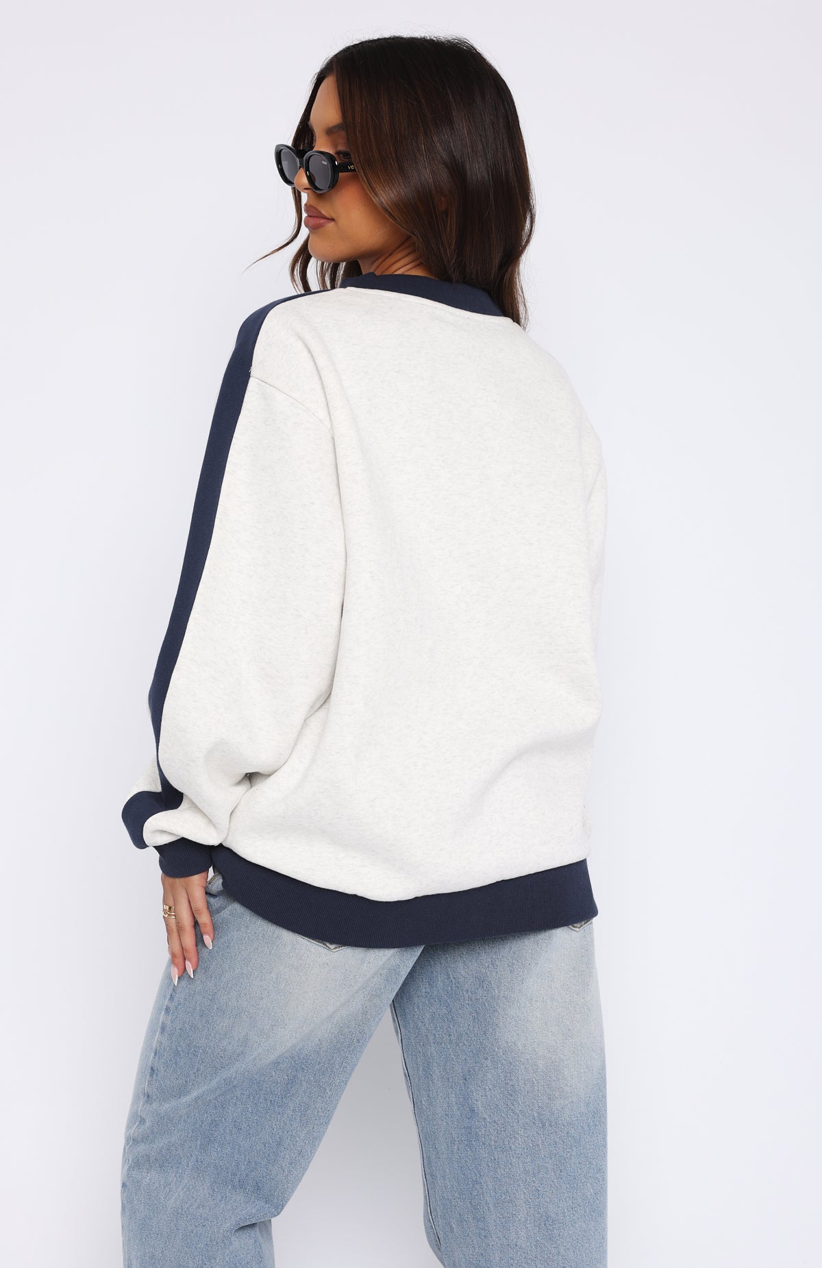 Play For It Oversized Sweater Grey Marle - Image 4