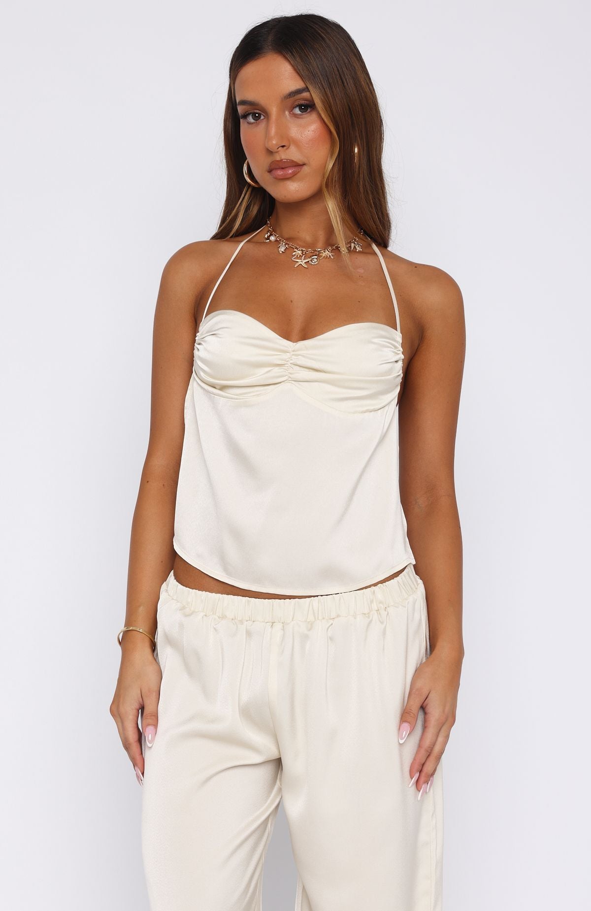 I'd Come Running Halter Top Butter - Image 3