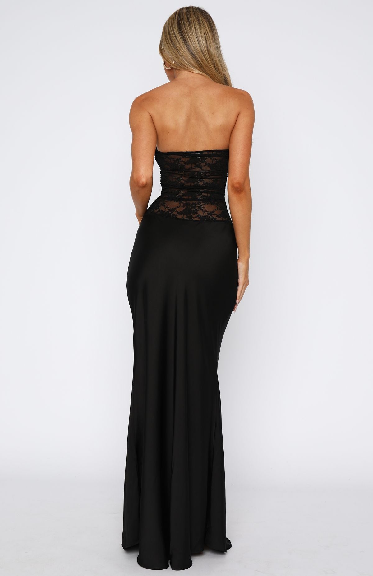 Fall In Love With You Strapless Maxi Dress Black - Image 5