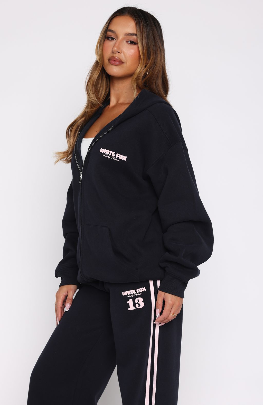Lucky Thirteen Charise Zip Front Hoodie Navy - Image 3