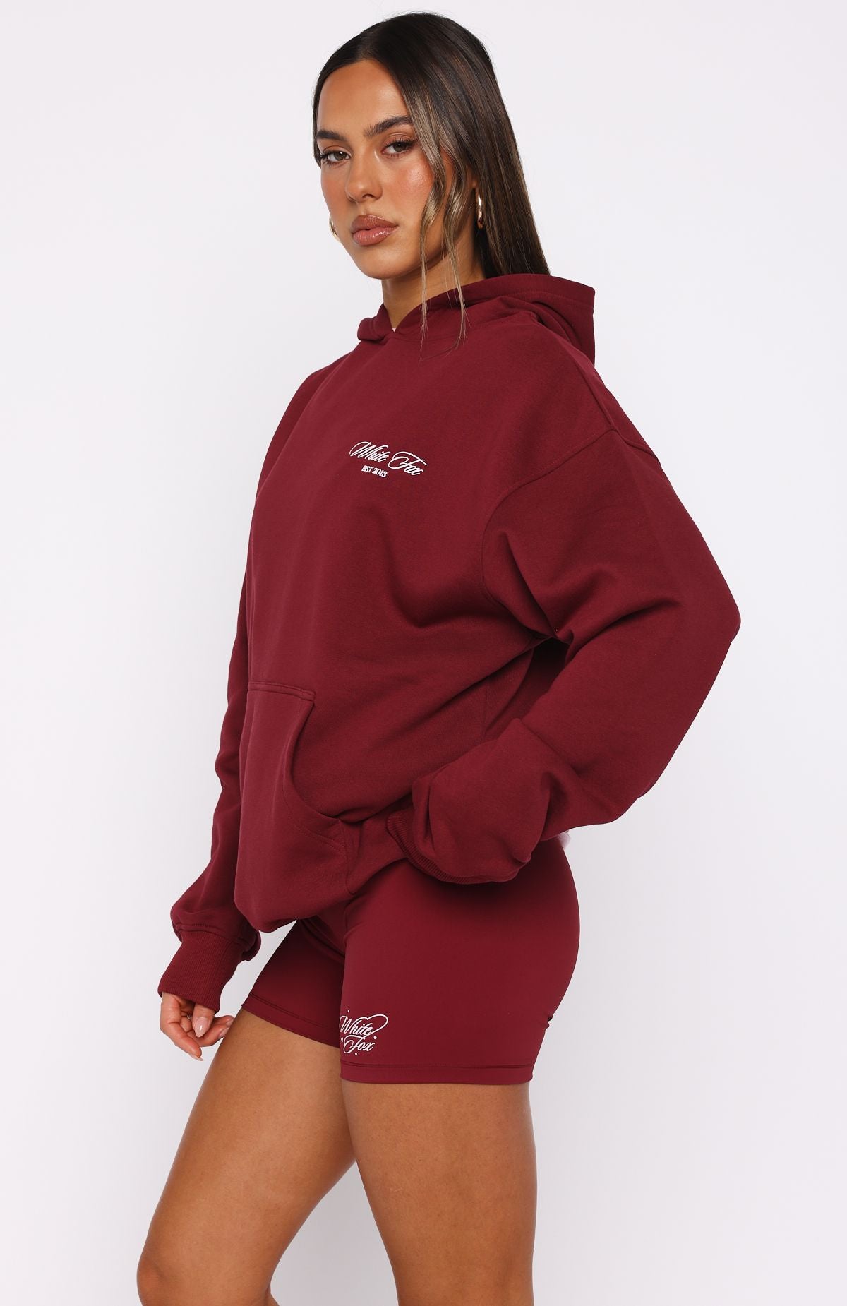 Love You Regardless Oversized Hoodie Burgundy - Image 3