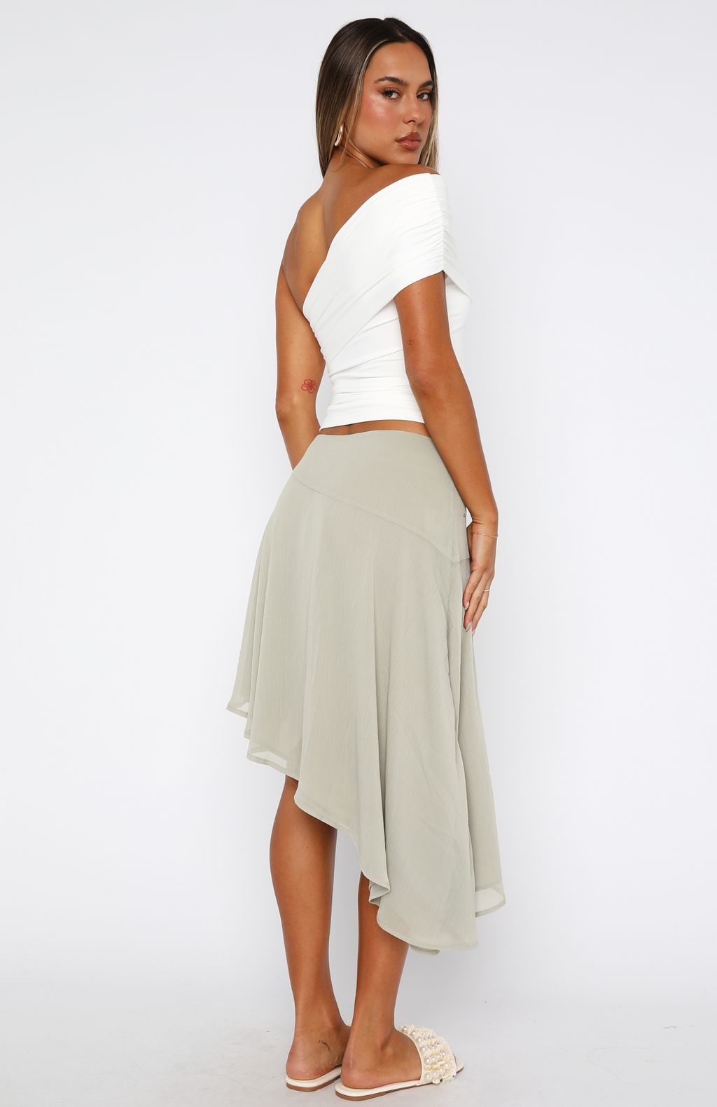 Hidden Grace Midi Skirt Sage - Image 4