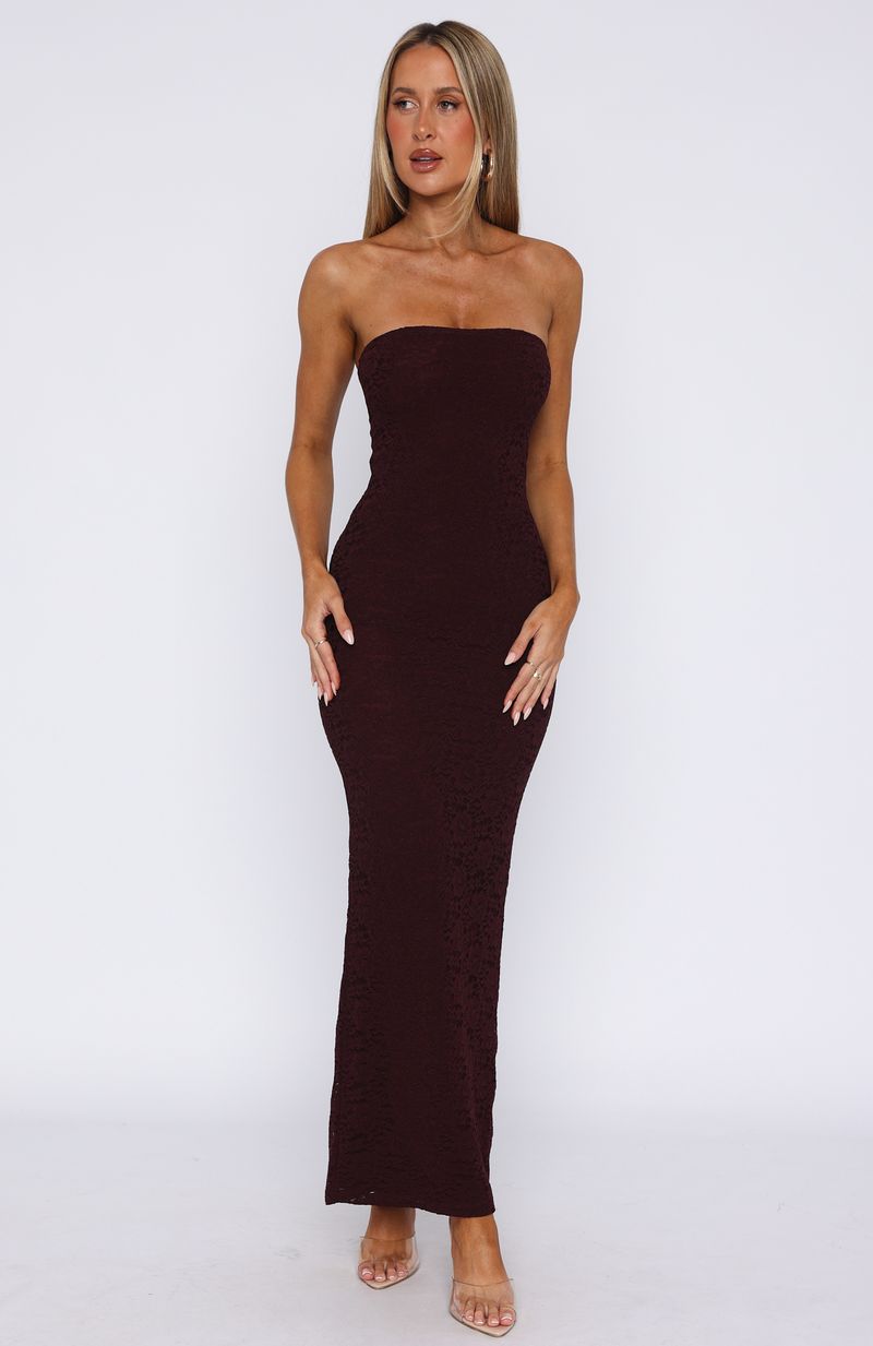 Mad Love Strapless Maxi Dress Burgundy - Image 2