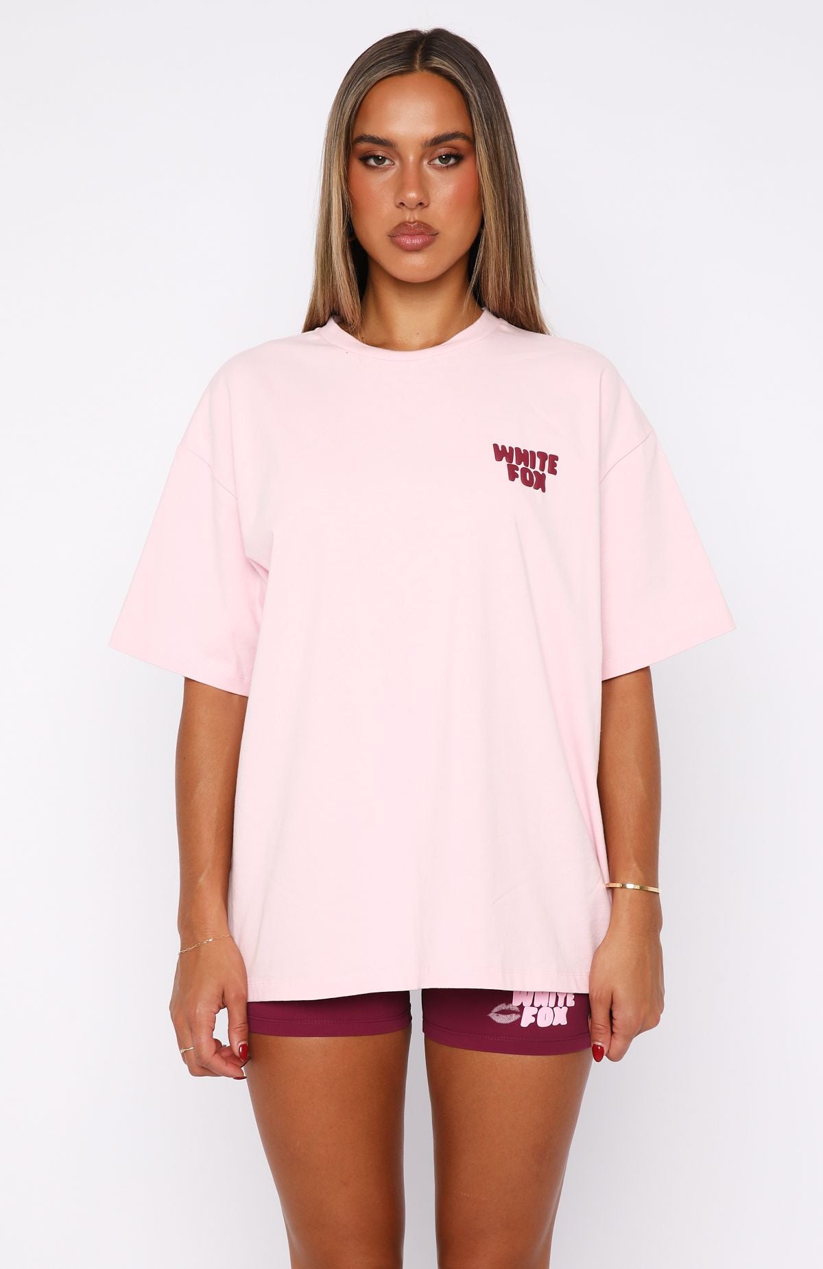 11th Street City Girl At Heart Oversized Tee Strawberry Whip - Image 2