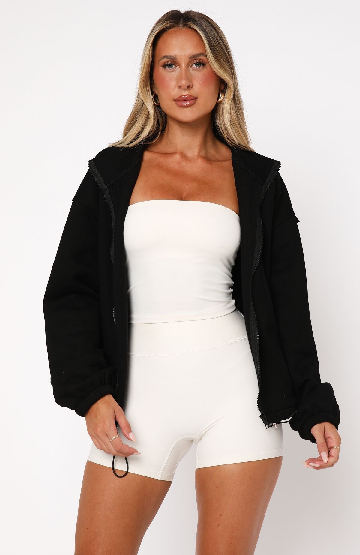 Don't Look Now Zip Front Sweater Black - Image 5