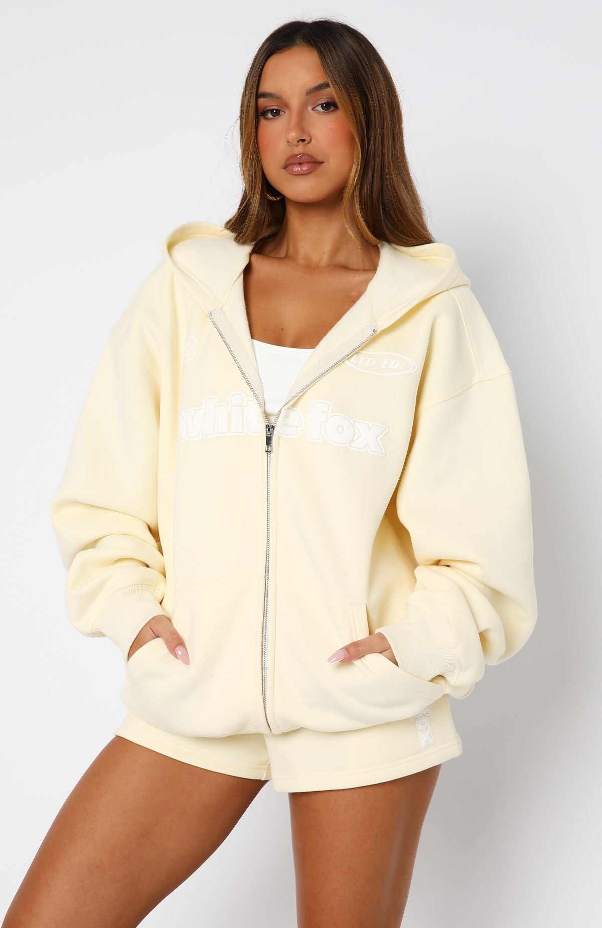 Ready To Go Zip Front Hoodie Lemon - Image 2