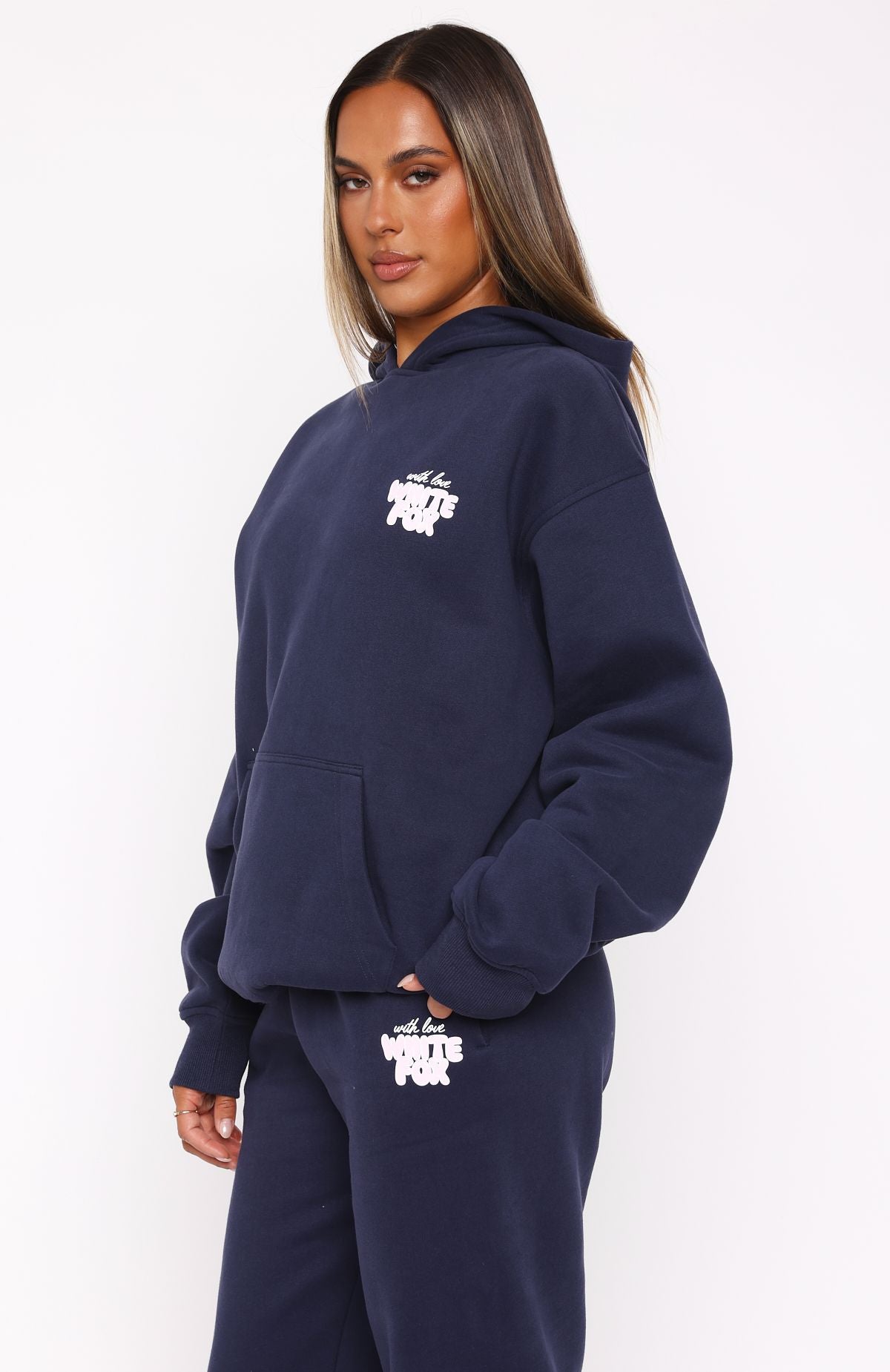 With Love Always Oversized Hoodie Navy - Image 4