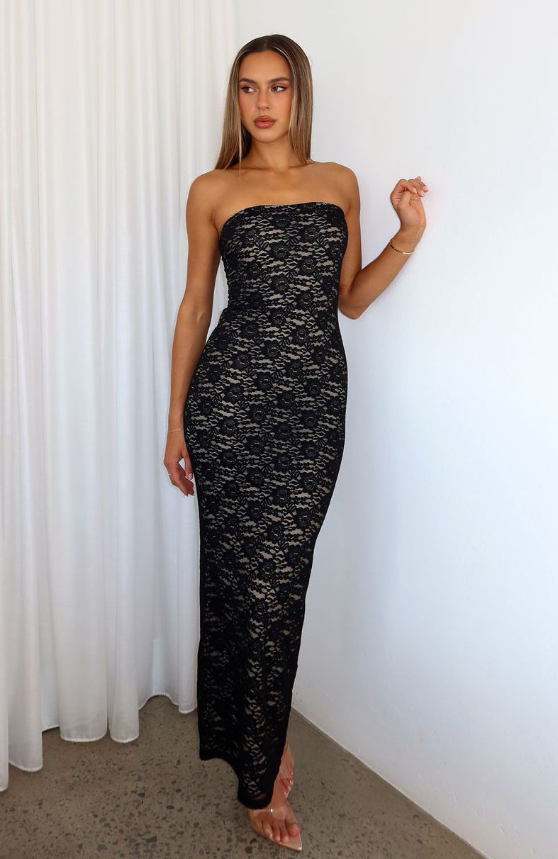 Mad Love Strapless Maxi Dress Black - Image 4