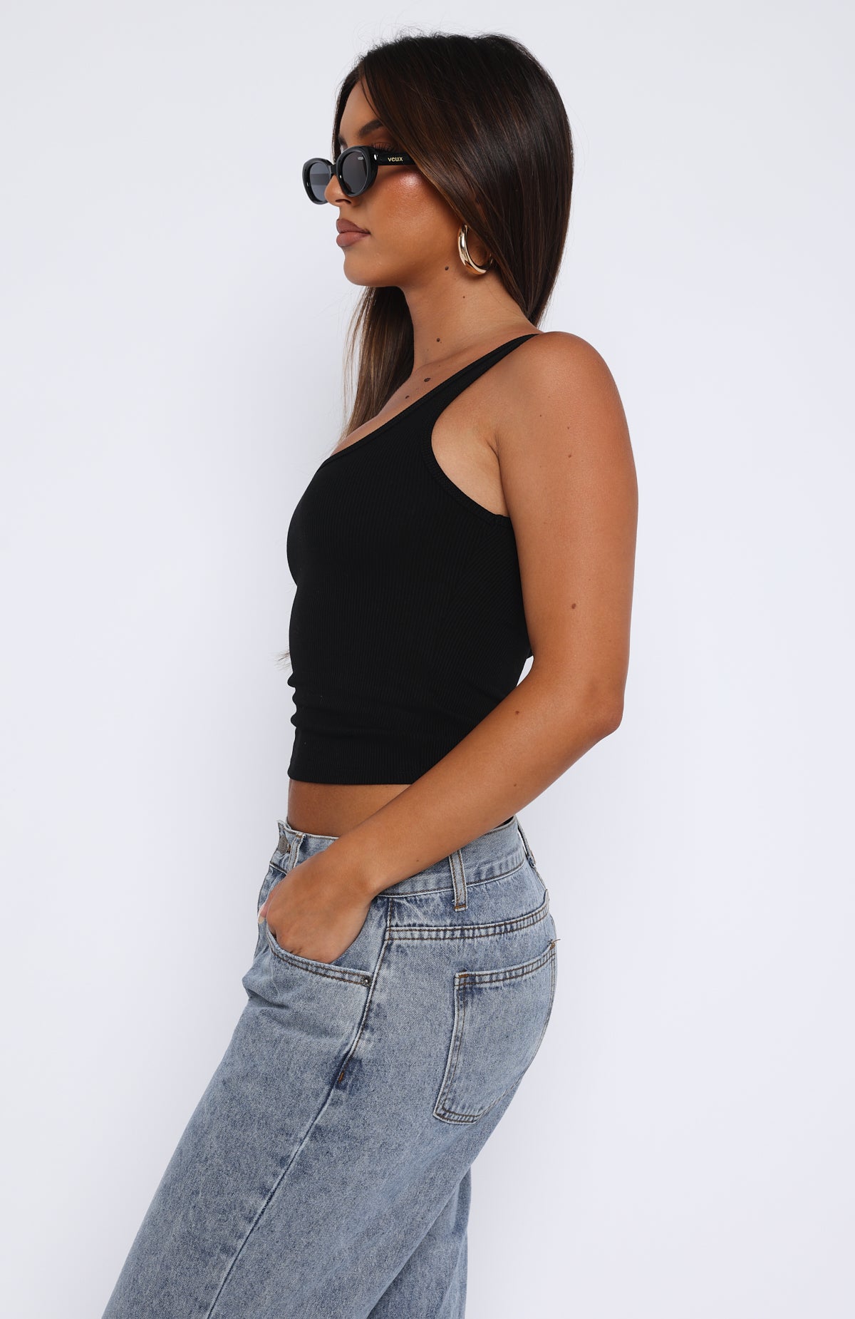 Let Me Adore You Ribbed Tank Top Black - Image 3