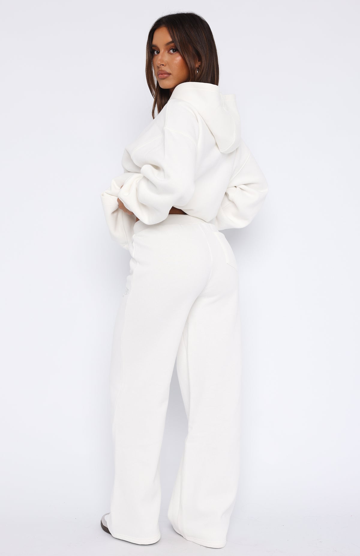 Missed Flights Wide Leg Sweatpants White - Image 4