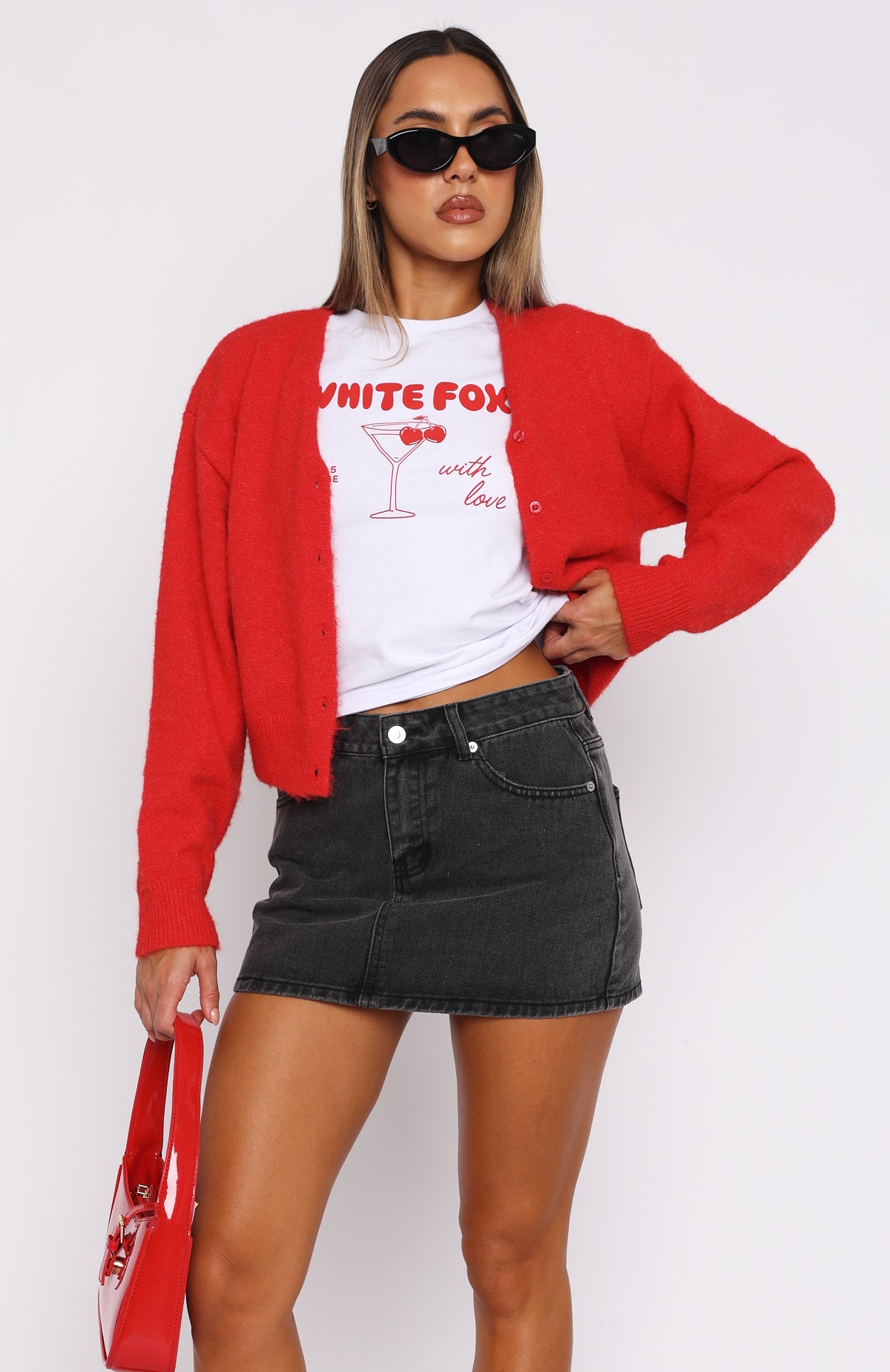 Press Reset Denim Mini Skirt Washed Black - Image 2