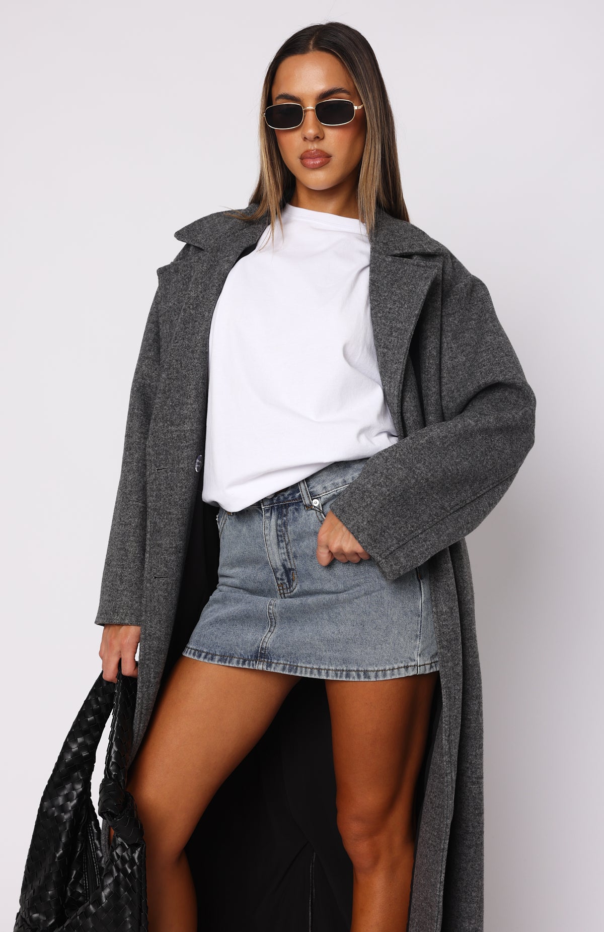 Press Reset Denim Mini Skirt Light Blue Wash - Image 2