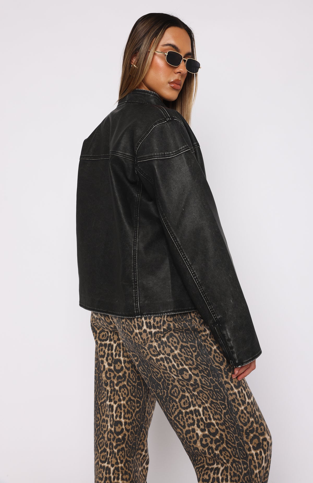 Dazed PU Jacket Black - Image 4