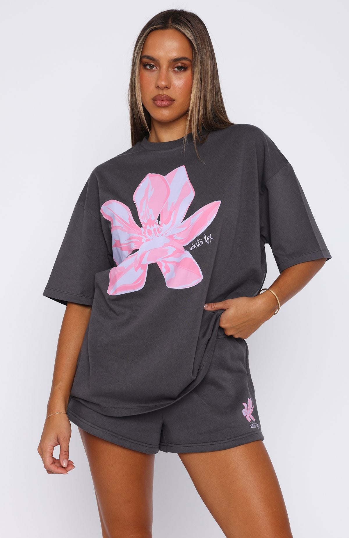 Pick You A Flower Oversized Tee Volcanic - Image 2