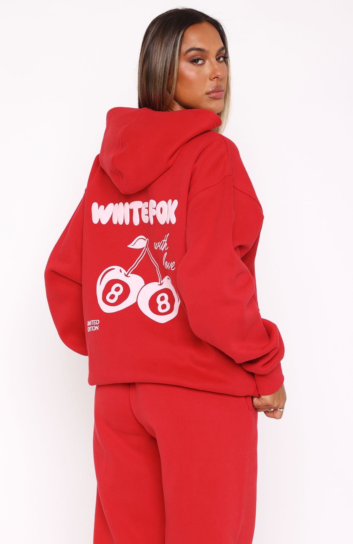 With Love In The Moment Oversized Hoodie Red - Image 4