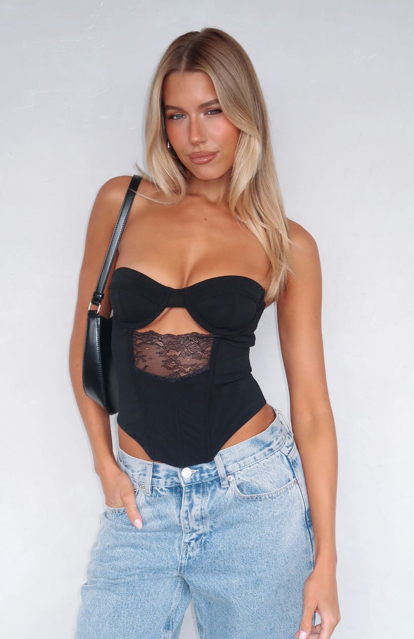 Wild Thoughts Strapless Bustier Black - Image 5