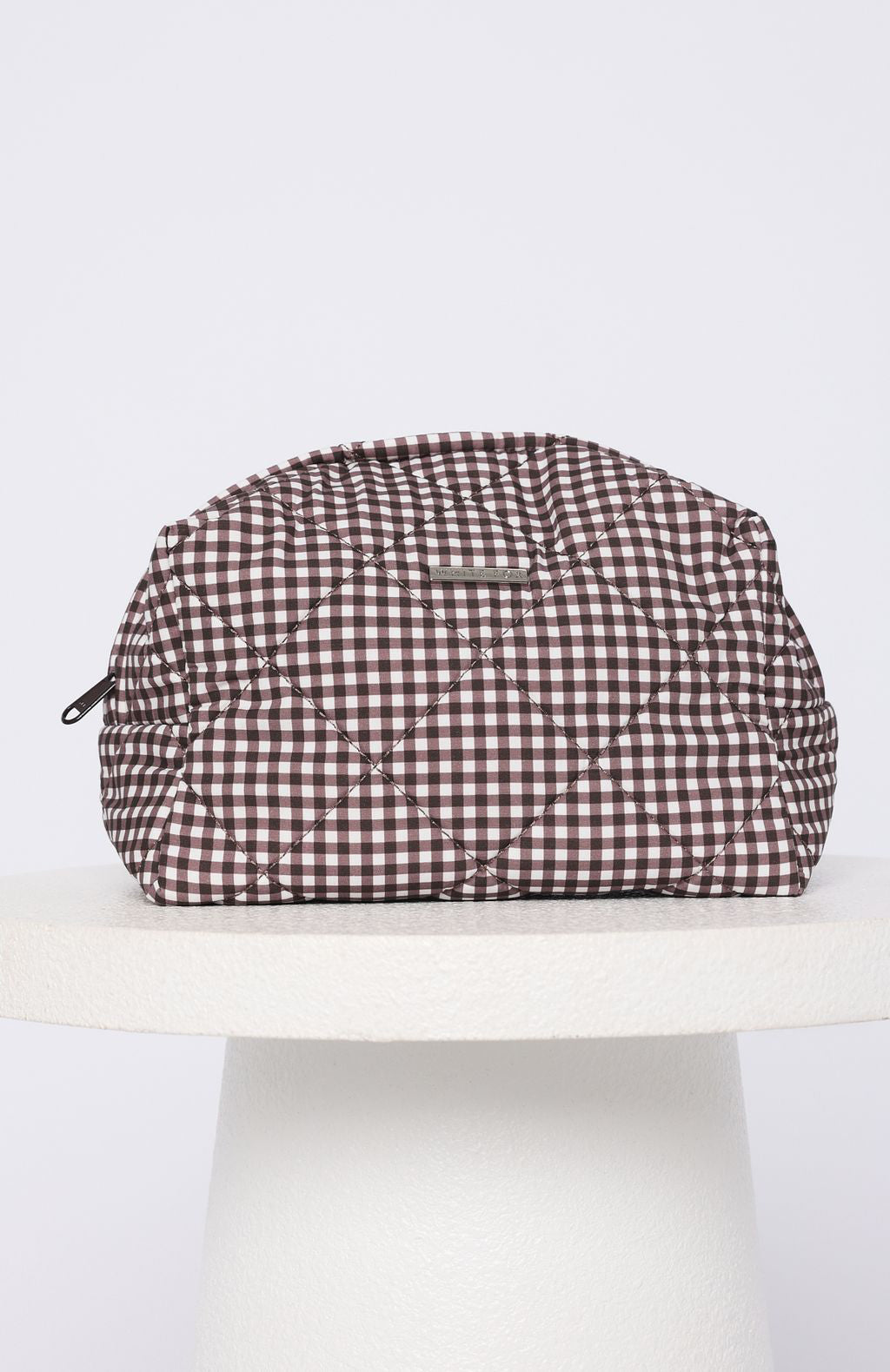 Getting Ready Cosmetic Bag Choc Gingham - Image 3