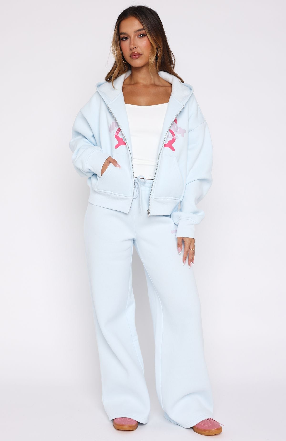 Lucky Thirteen Audrina Wide Leg Sweatpants Blue - Image 2