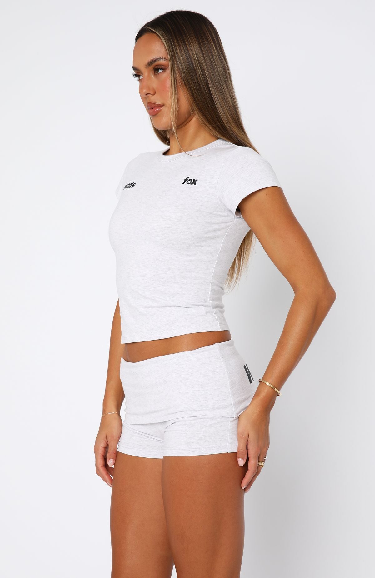 From The Archives Gigi Baby Tee Grey Marle - Image 3