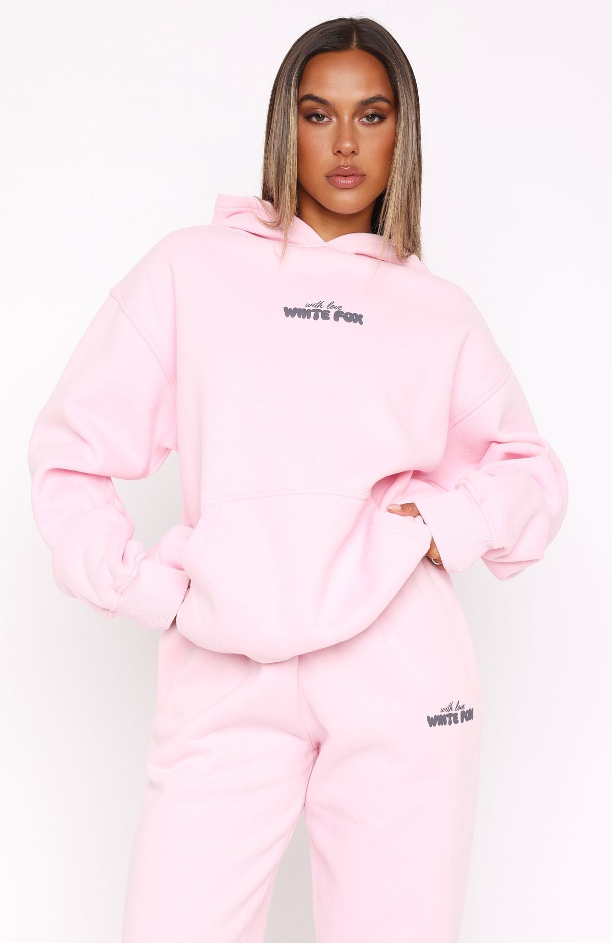 With Love In The Moment Oversized Hoodie Pink - Image 2