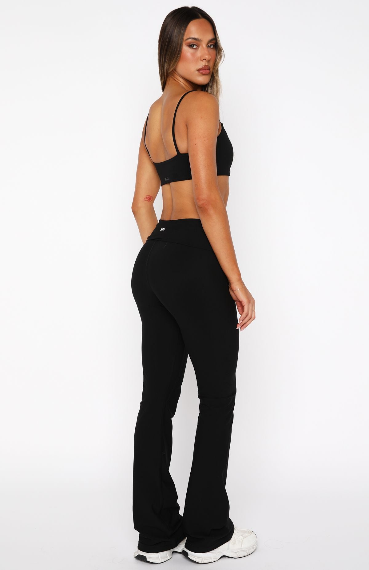 Progression Foldover Flare Leggings Black - Image 4