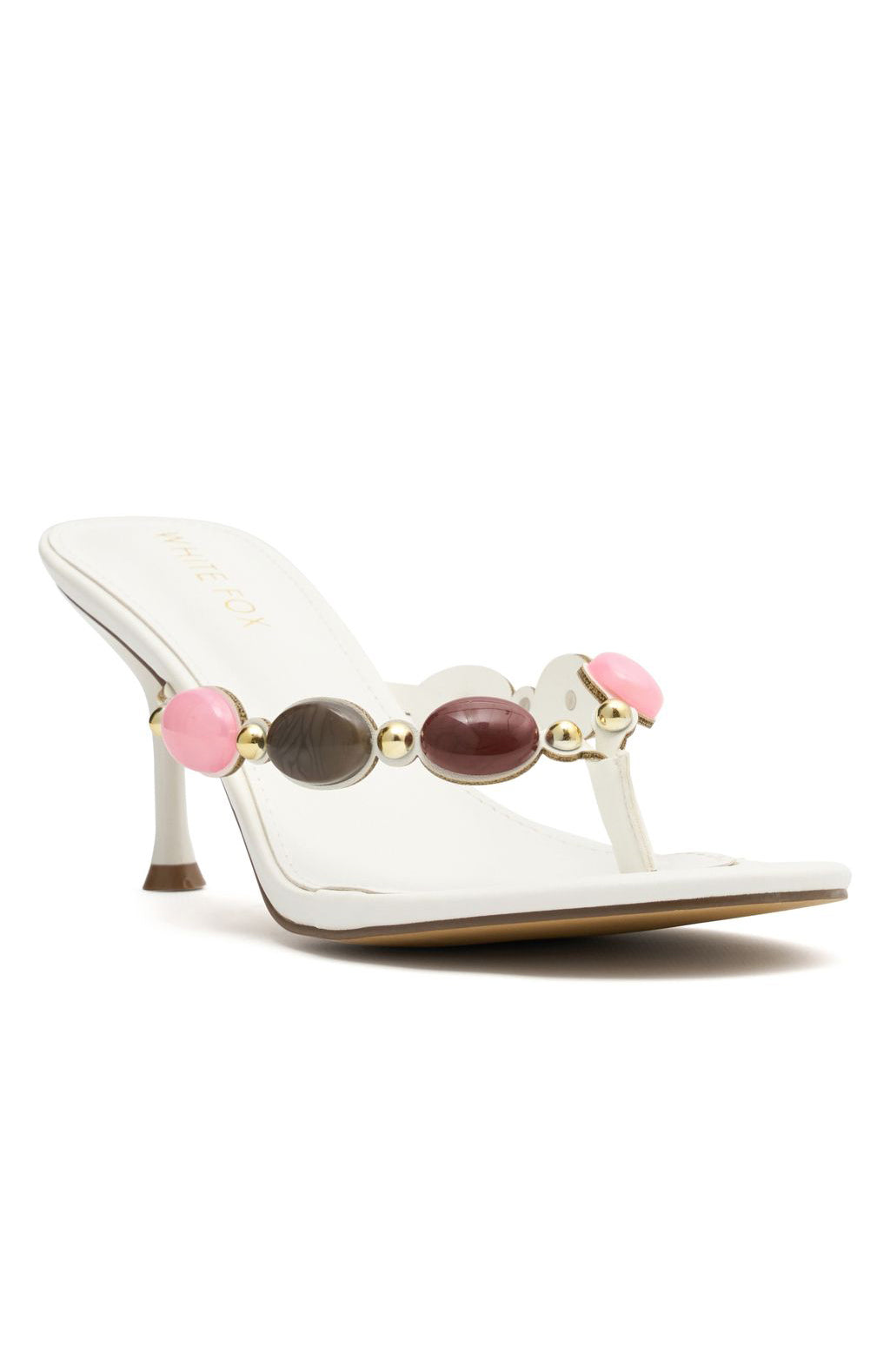 Nina Beaded Mules White - Image 2