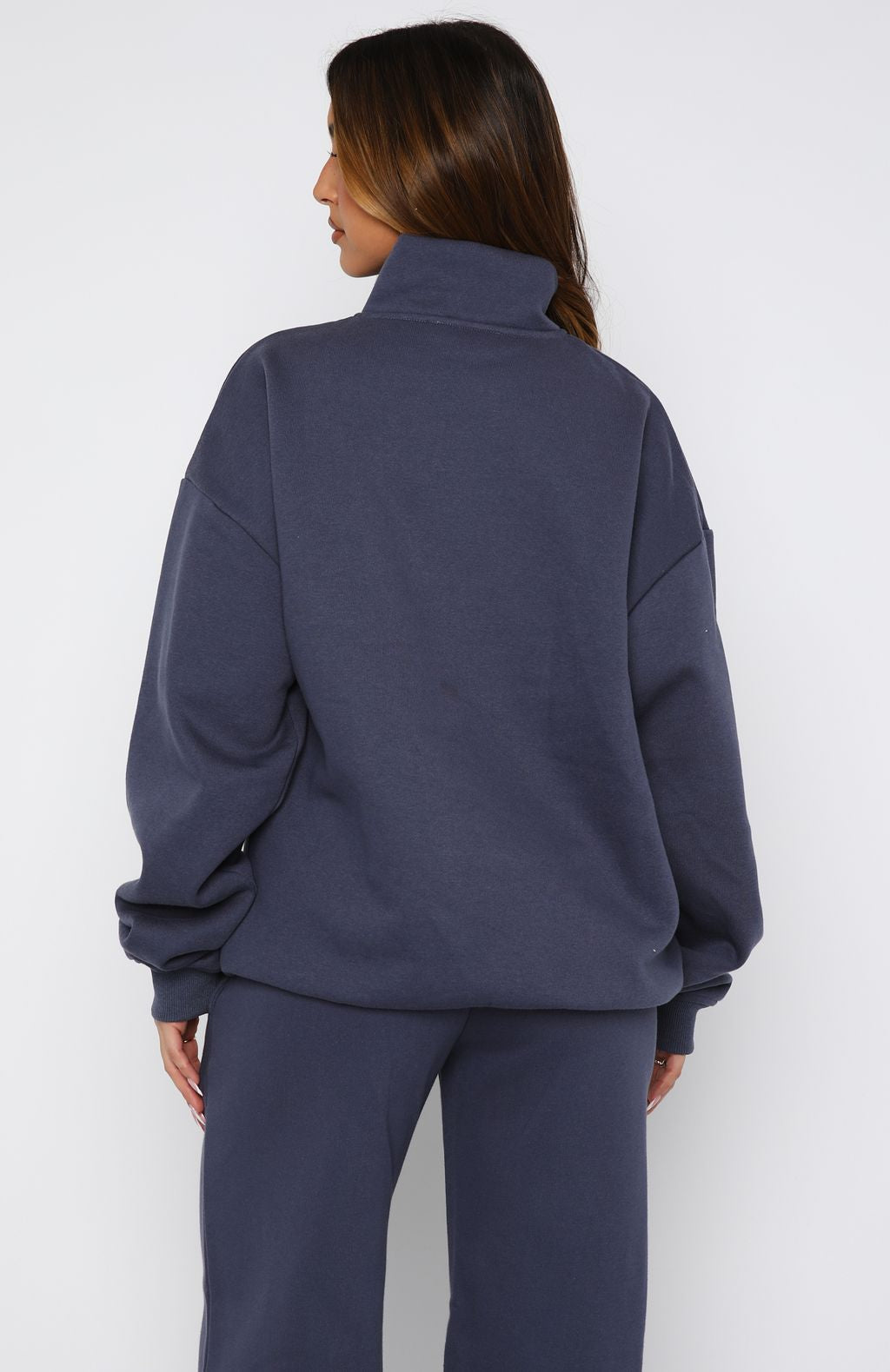 Match Your Words Zip Front Sweater Navy - Image 5