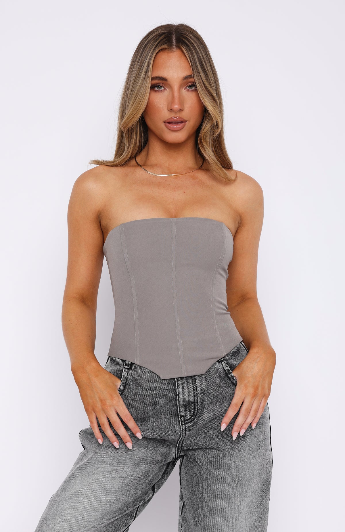 Let It Go Strapless Bustier Slate - Image 2