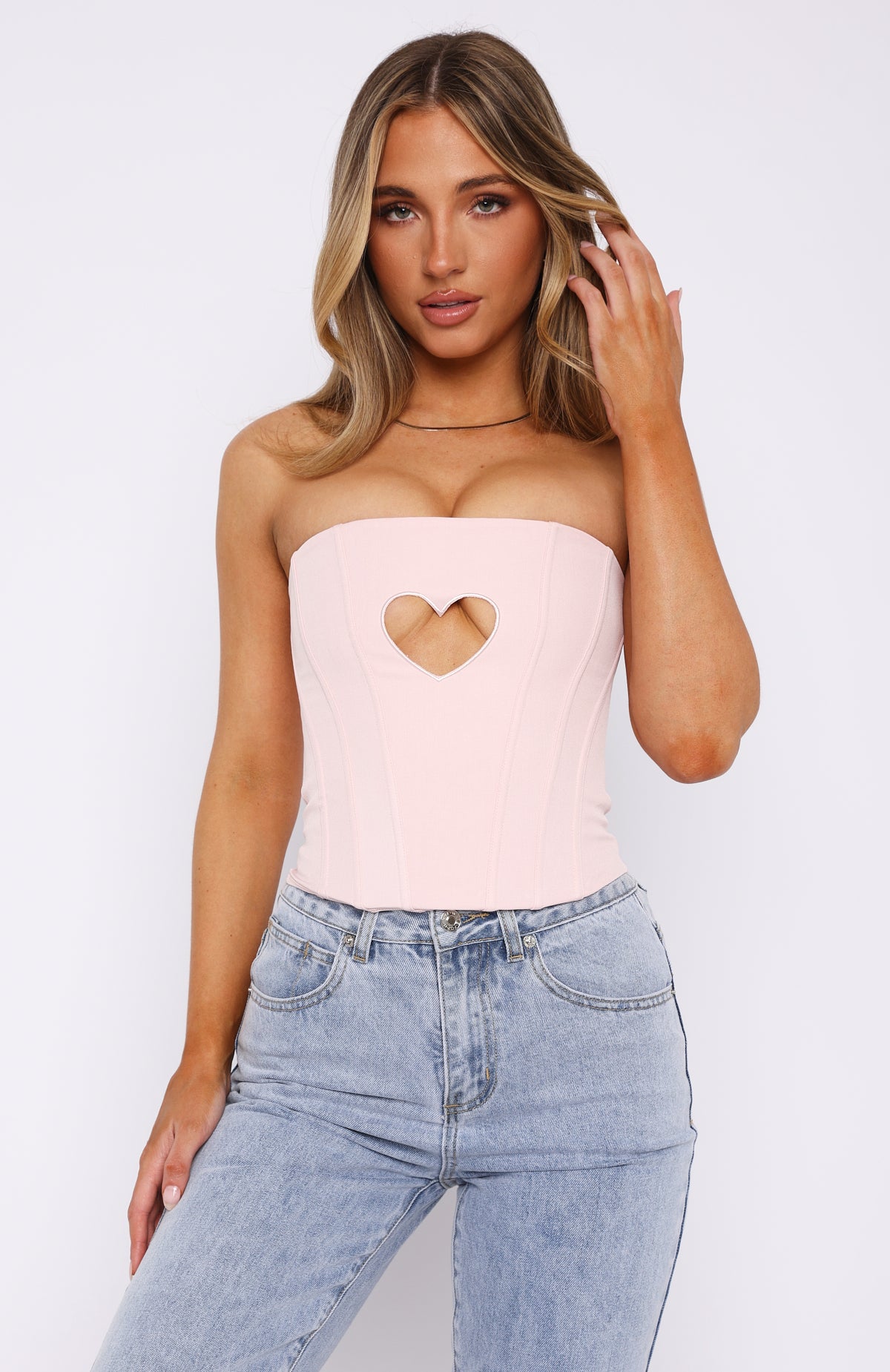 Never Love Again Strapless Bustier Baby Pink - Image 2