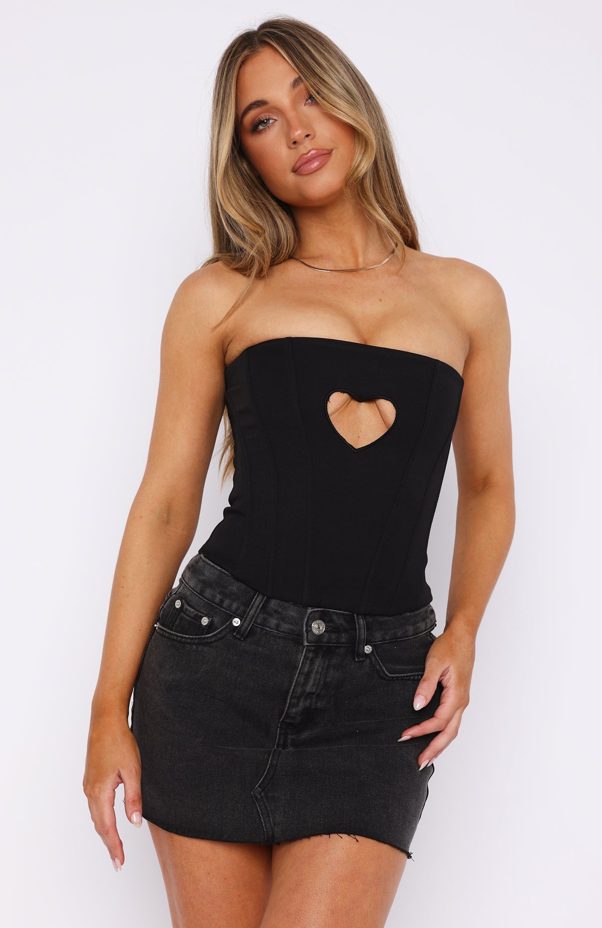 Never Love Again Strapless Bustier Black - Image 2