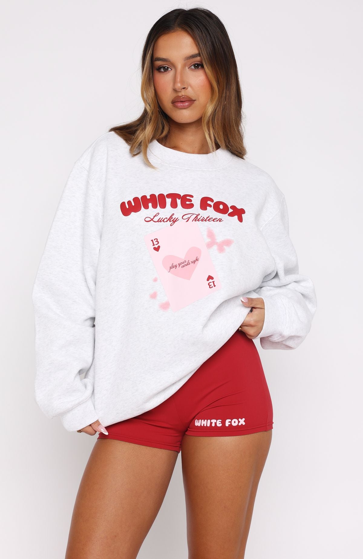 Lucky Thirteen Kalena Oversized Sweater Grey Marle - Image 2