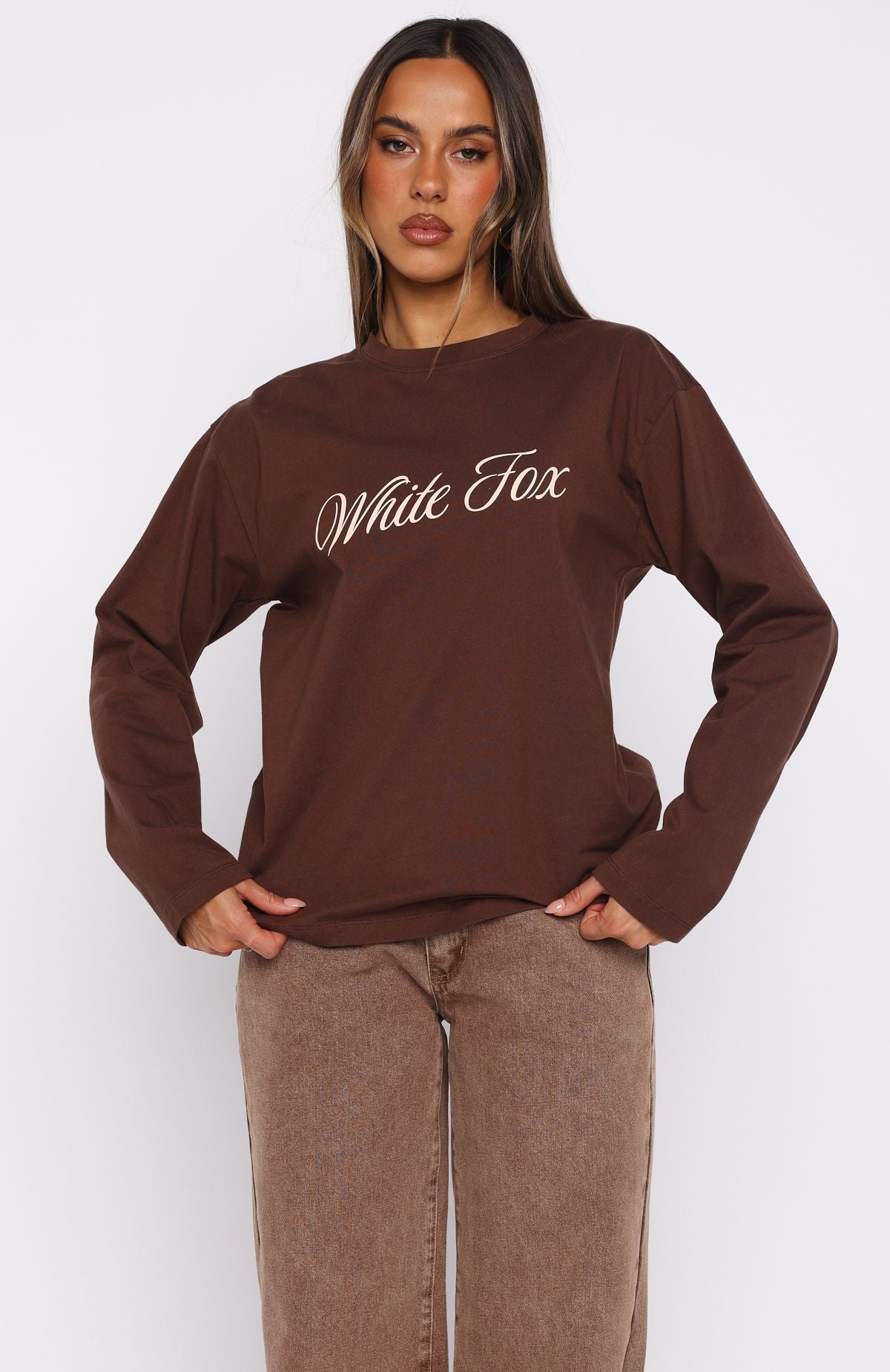 What The Heart Wants Long Sleeve Tee Chocolate - Image 2