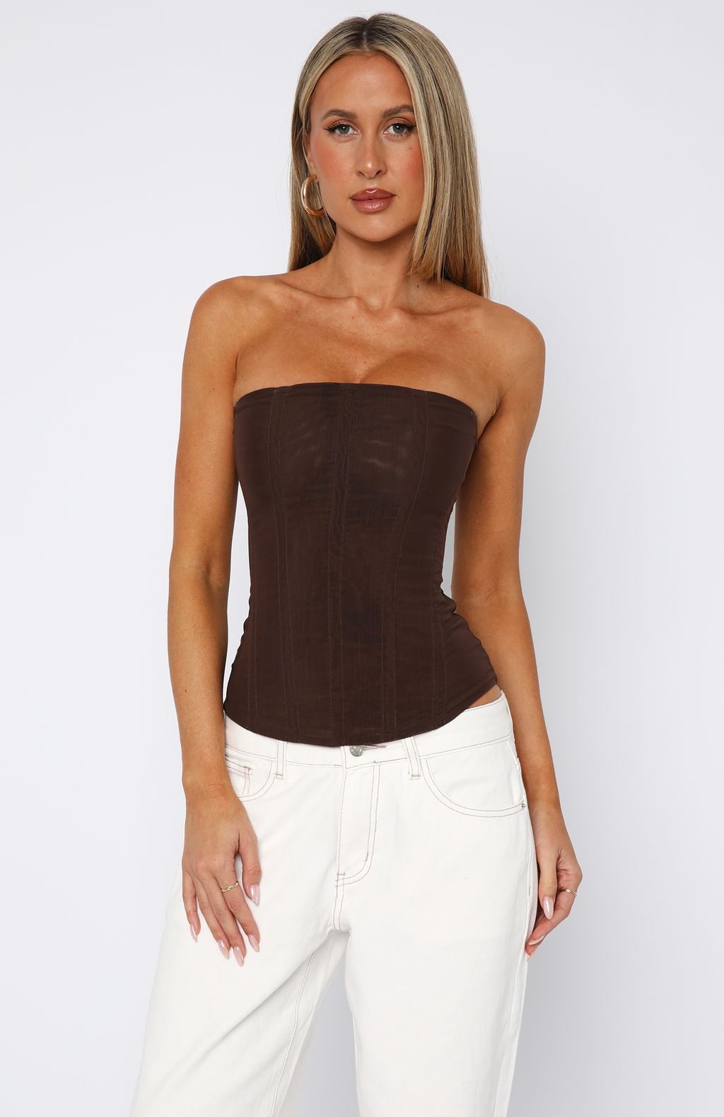 Tell Me A Secret Strapless Bustier Chocolate - Image 2