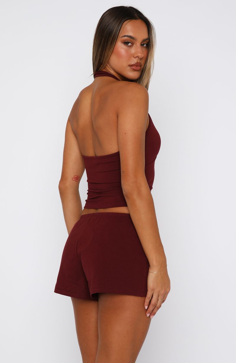 Made Me Better Relaxed Shorts Burgundy - Image 4