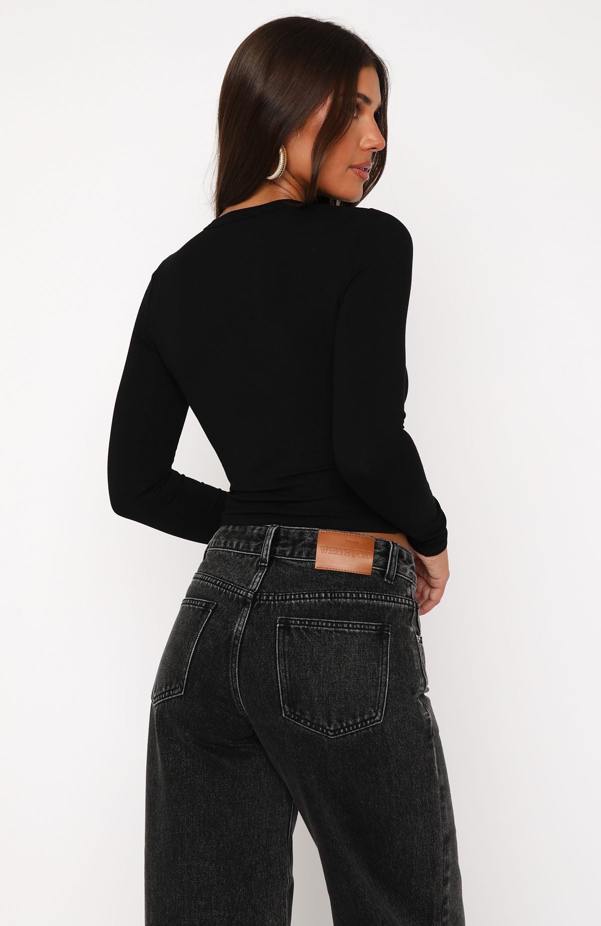 Love Addiction Long Sleeve Baby Tee Black - Image 4