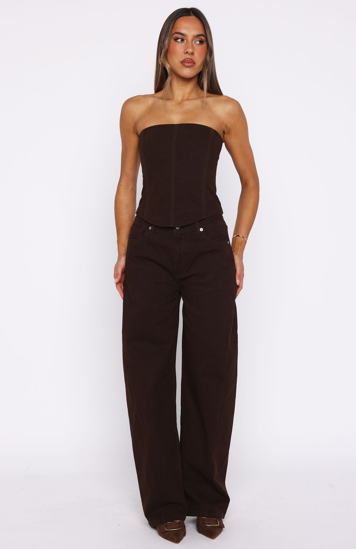 Be Mine Forever Denim Bustier Chocolate Wash - Image 6