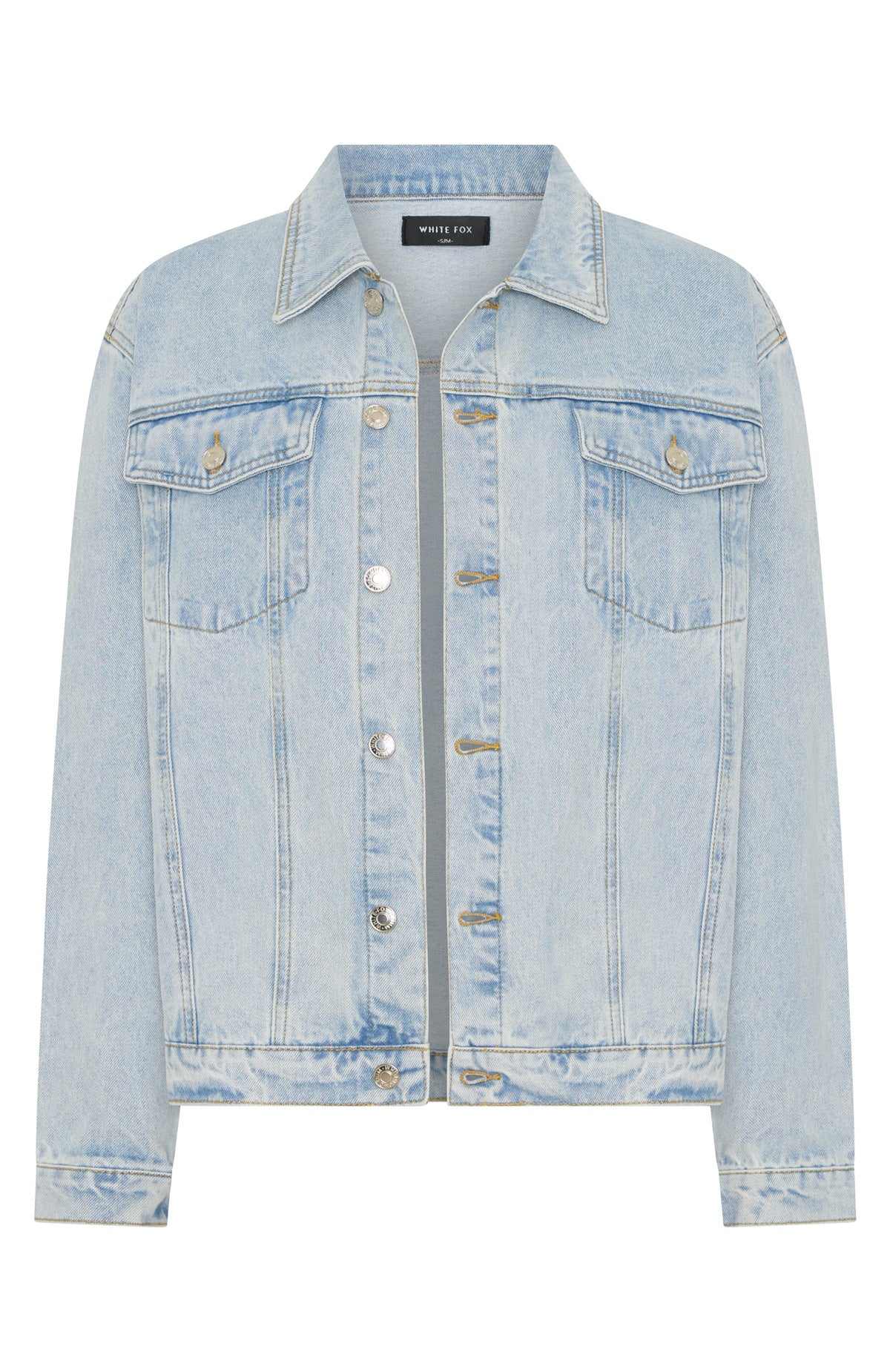 Adriana Oversized Denim Jacket Glacier Blue - Image 6