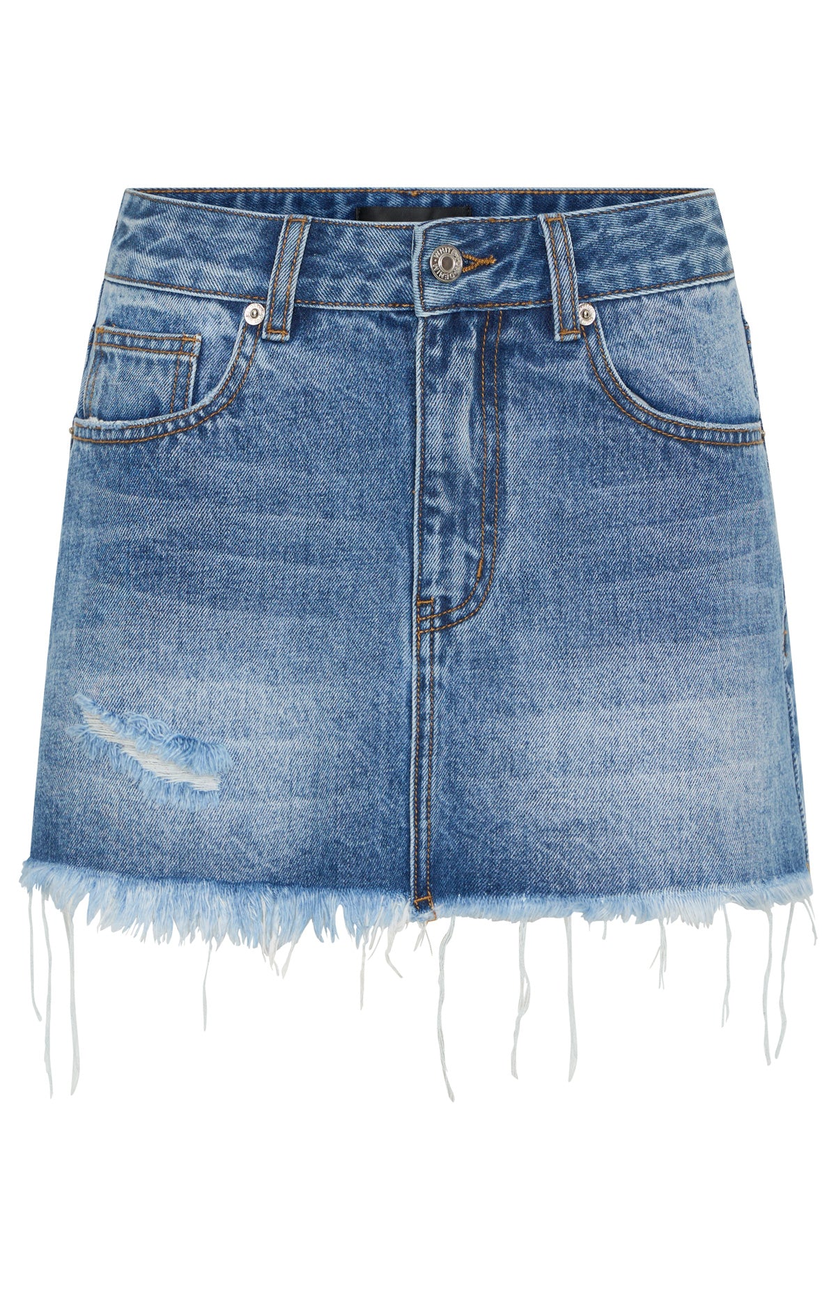 Amelia Denim Mini Skirt Mid Blue Acid - Image 6